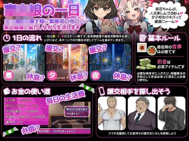 离家女孩的援交生存模拟 【AI汉化版】【新作】〔901M〕〔微云网盘/直链〕〔RPG/汉化〕