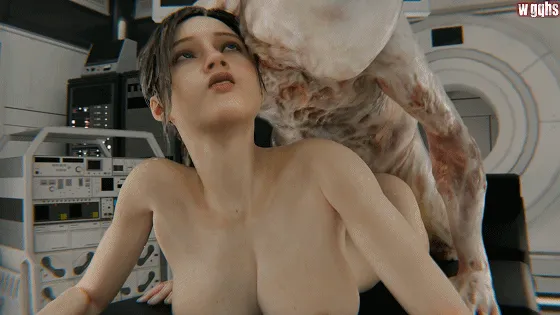 [3D/无修/CV] wgqhs 5月新作：Laboratory Experiment №1 克莱尔 性感御姐丧尸巨根后入中出 [493M/FM/WY]