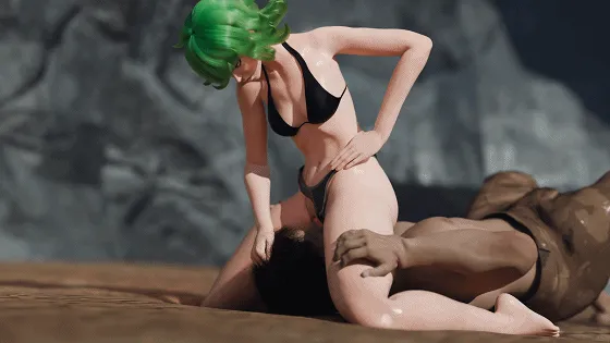 [3D/无修/CV] SKRevenant 10月新作：tatsumaki on the beach 龙卷 性感少女强制骑乘榨精 [195M/FM/WY]
