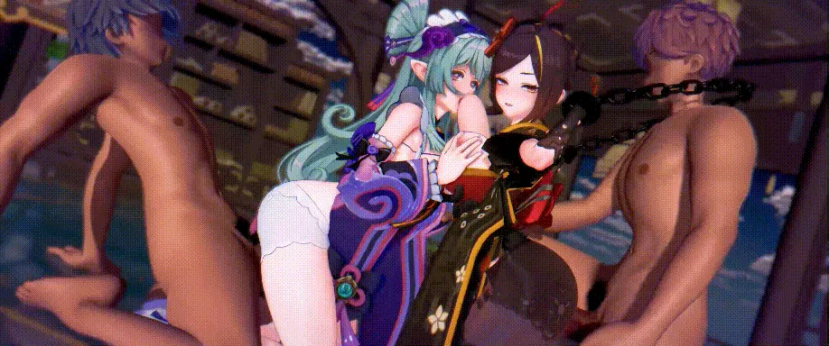 【MMD/runhh/纯啪】原神 瑞希x千织~甜蜜的梦境【249m/1080p/飞猫百度】