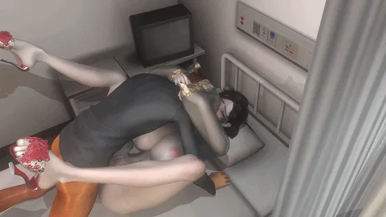 [3D/NTR/VAM] 牛头人爱好者：白富美母猪受难记-医院探望p2 巨乳模特女友在男友病床前被侵犯中出 [1.2G/FM/WY]