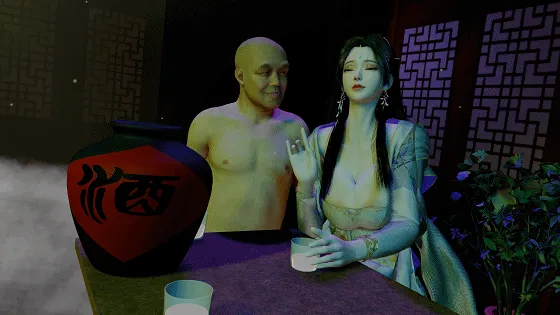 牛头人爱好：清漪古风酒吧NTR 极品长腿女友被猥琐老头侵犯中出 [3D/夫目前犯/NTR] [3.8G/FM/WY]