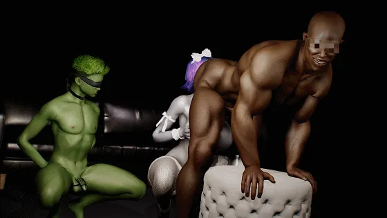[3D/夫目前犯/NTR] VLDstudio 6月新作：Raven BBC & Beast boy CUCK 短小早泄男友只配看着女友被黑人爆肏中出